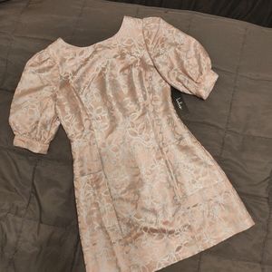 Pink & Silver Floral Ladylike Mini Dress